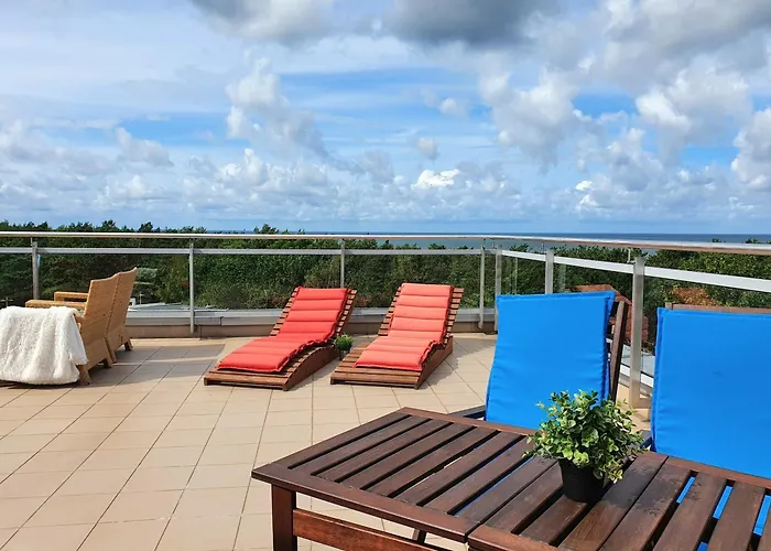 Z Prywatnym Tarasem Na Dachu I Widokiem Na Morze Lägenhet Władysławowo