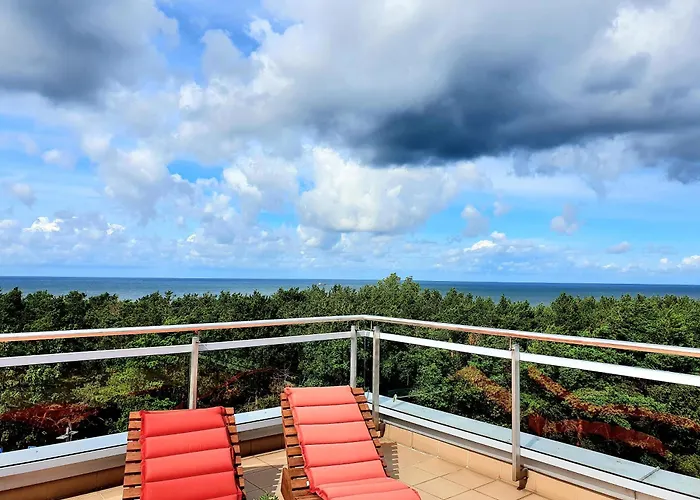 Z Prywatnym Tarasem Na Dachu I Widokiem Na Morze